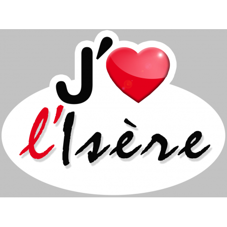 j'aime l'Isère (5x3.7cm) - Autocollant(sticker)