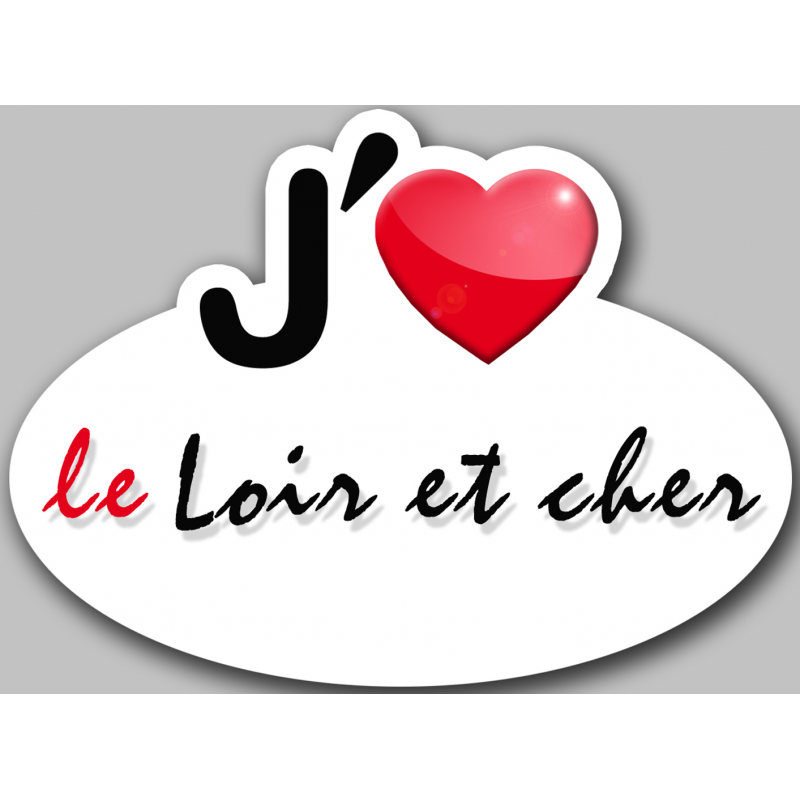 j'aime le Loir et cher (5x3.7cm) - Autocollant(sticker)