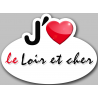 j'aime le Loir et cher (5x3.7cm) - Autocollant(sticker)