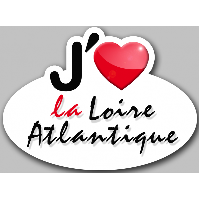 j'aime la Loire-Atlantique (5x3.7cm) - Autocollant(sticker)