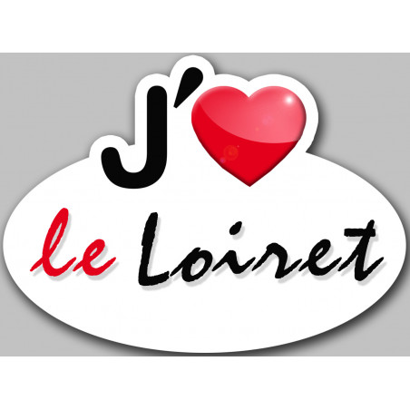 j'aime le Loiret (5x3.7cm) - Autocollant(sticker)