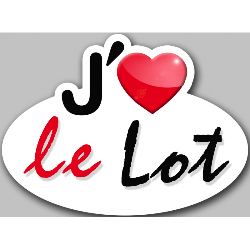 j'aime le Lot (5x3.7cm) - Autocollant(sticker)