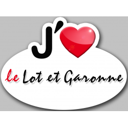 j'aime le Lot-et-Garonne (5x3.7cm) - Autocollant(sticker)