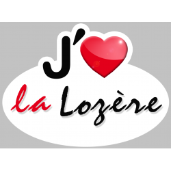 j'aime la Lozère (5x3.7cm) - Autocollant(sticker)