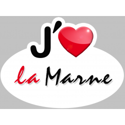 j'aime la Marne (5x3.7cm) - Autocollant(sticker)