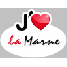 j'aime la Marne (5x3.7cm) - Autocollant(sticker)