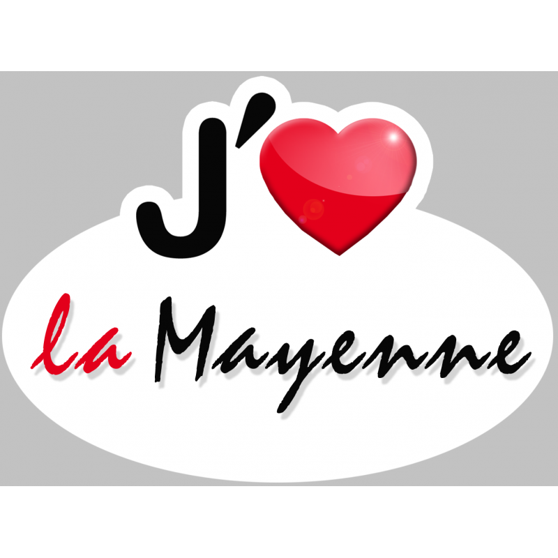 j'aime la Mayenne (5x3.7cm) - Autocollant(sticker)