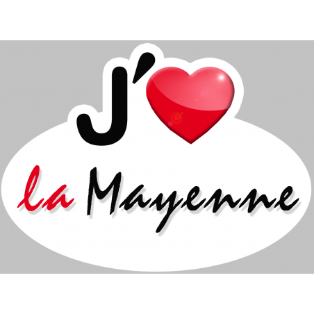 j'aime la Mayenne (5x3.7cm) - Autocollant(sticker)