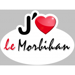 j'aime le morbihan (5x3.7cm) - Autocollant(sticker)