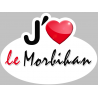 j'aime le morbihan (5x3.7cm) - Autocollant(sticker)