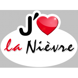 j'aime la Nièvre (5x3.7cm) - Autocollant(sticker)