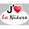 j'aime la Nièvre (5x3.7cm) - Autocollant(sticker)
