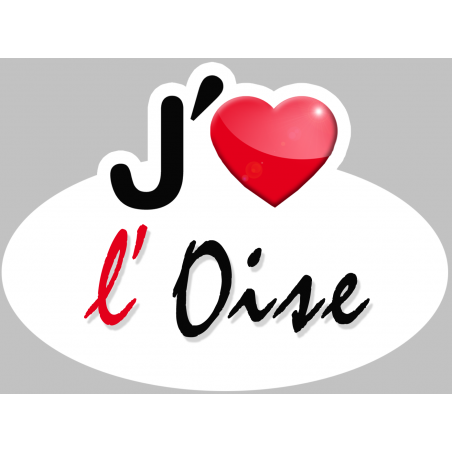 j'aime l'Oise (5x3.7cm) - Autocollant(sticker)