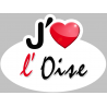 j'aime l'Oise (5x3.7cm) - Autocollant(sticker)