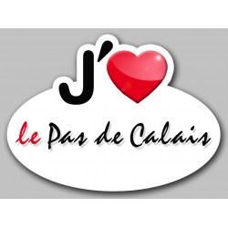 j'aime le Pas-de-Calais (5x3.7cm) - Autocollant(sticker)