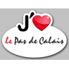 j'aime le Pas-de-Calais (5x3.7cm) - Autocollant(sticker)