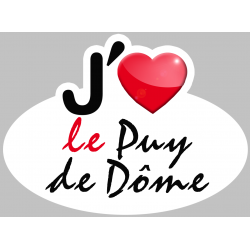 j'aime le Puy-de-Dôme (5x3.7cm) - Autocollant(sticker)