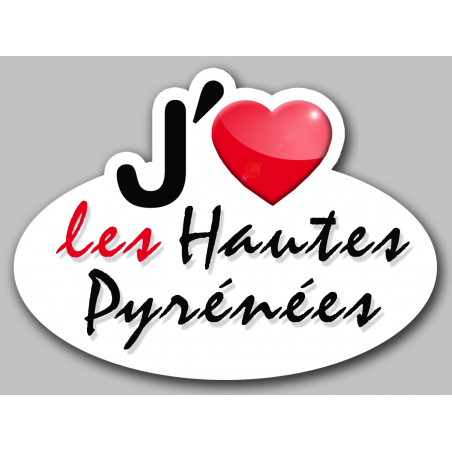 j'aime les Hautes-Pyrénées (5x3.7cm) - Autocollant(sticker)