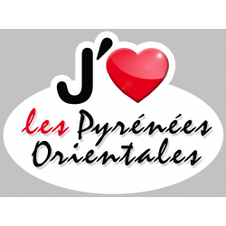 j'aime les Pyrénées-Orientales (5x3.7cm) - Autocollant(sticker)