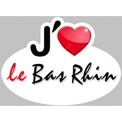 j'aime le Bas-Rhin (5x3.7cm) - Autocollant(sticker)