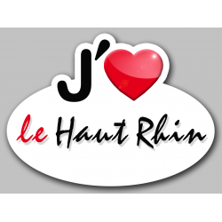 j'aime le Haut Rhin (5x3.7cm) - Autocollant(sticker)