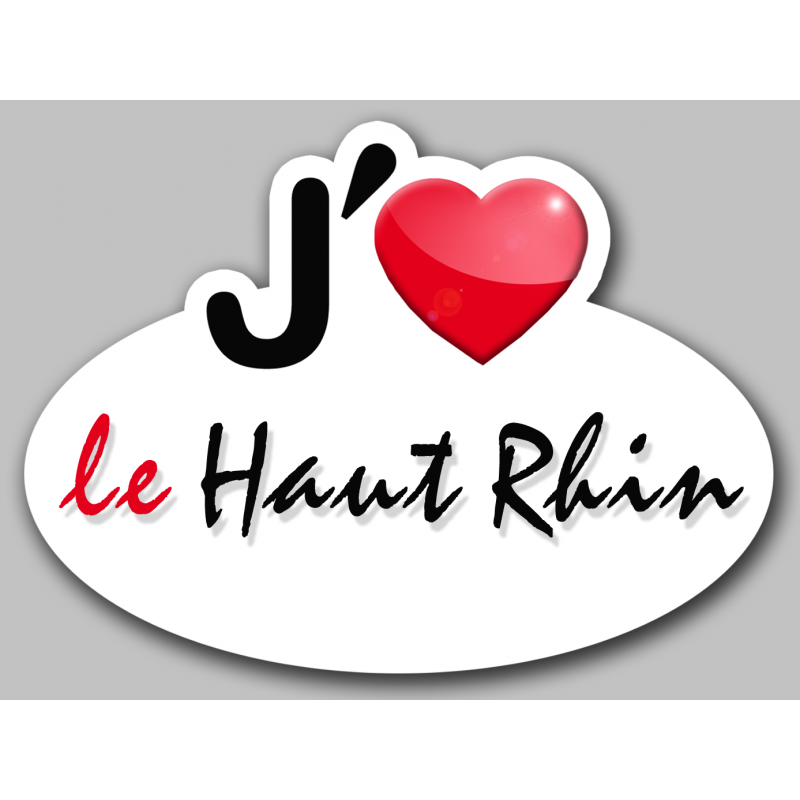 j'aime le Haut Rhin (5x3.7cm) - Autocollant(sticker)