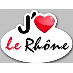 j'aime le Rhône (5x3.7cm) - Autocollant(sticker)