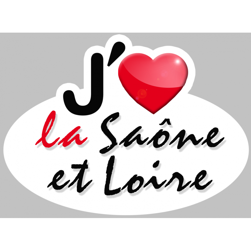 j'aime la Saône-et-Loire (5x3.7cm) - Autocollant(sticker)