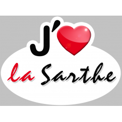 j'aime la Sarthe (5x3.7cm) - Autocollant(sticker)