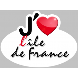 j'aime l'île de France (5x3.7cm) - Autocollant(sticker)