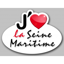 j'aime la Seine-Maritime (5x3.7cm) - Autocollant(sticker)