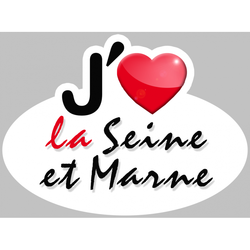 j'aime la Seine-et-Marne (5x3.7cm) - Autocollant(sticker)