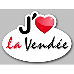 j'aime la Vendée (5x3.7cm) - Autocollant(sticker)