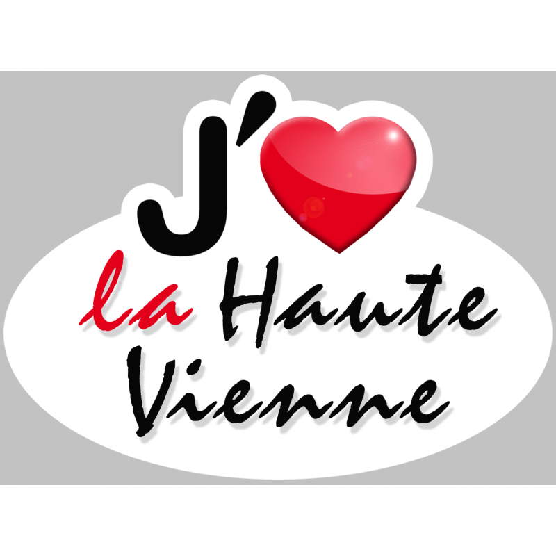 j'aime la Haute-Vienne (5x3.7cm) - Autocollant(sticker)