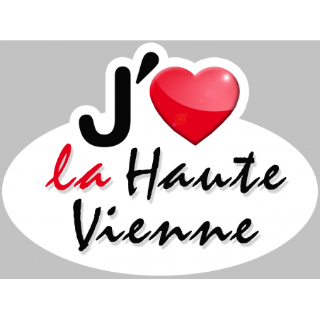 j'aime la Haute-Vienne (5x3.7cm) - Autocollant(sticker)