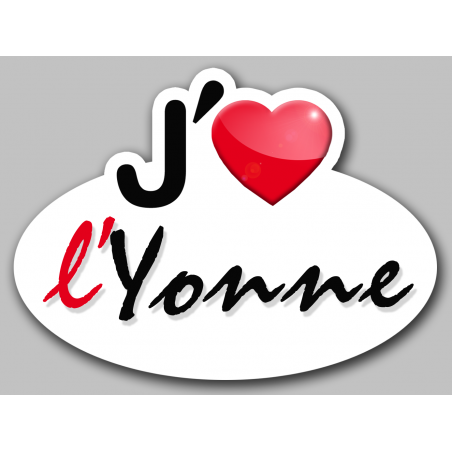 j'aime l'Yonne (5x3.7cm) - Autocollant(sticker)