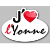 j'aime l'Yonne (5x3.7cm) - Autocollant(sticker)