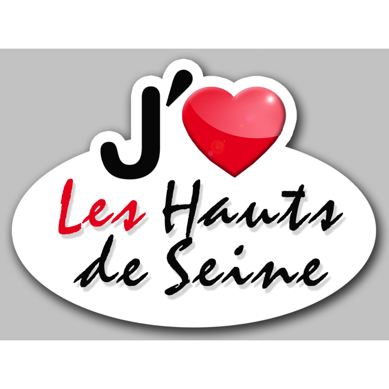 j'aime Les Hauts de Seine (5x3.7cm) - Autocollant(sticker)