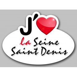 j'aime la Seine-Saint-Denis (5x3.7cm) - Autocollant(sticker)