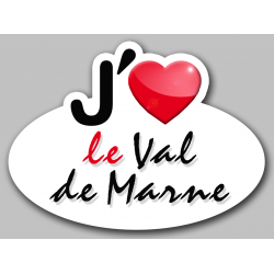 j'aime le Val-de-Marne (5x3.7cm) - Autocollant(sticker)