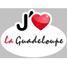 j'aime la Guadeloupe (5x3.7cm) - Autocollant(sticker)