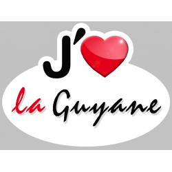 j'aime la Guyane (5x3.7cm) - Autocollant(sticker)