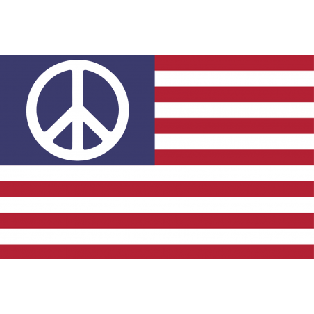 Drapeau peace US - 5x3.3cm - Autocollant(sticker)