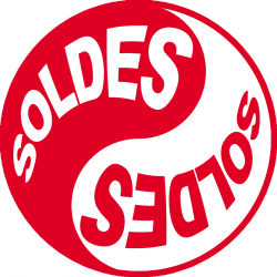 YIN YANG SOLDES rouge (15x15cm) - Autocollant(sticker)