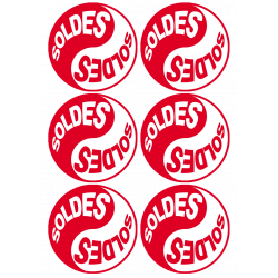 Série YIN YANG SOLDES rouge (6 stickers 9.5x9.5cm) - Autocollant(sticker)