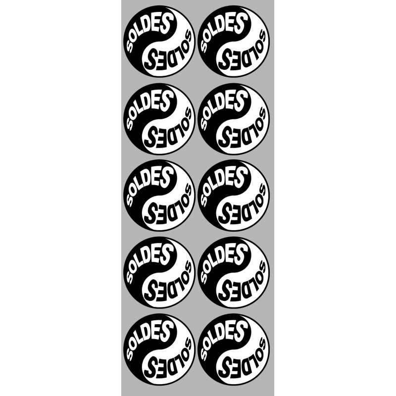 Série YIN YANG SOLDES (10 stickers 5x5cm) - Autocollant(sticker)