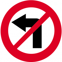 Interdit de tourner à gauche (20x20cm) - Autocollant(sticker)