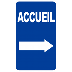 Accueil fléchage vers la droite (20x12cm) - Autocollant(sticker)