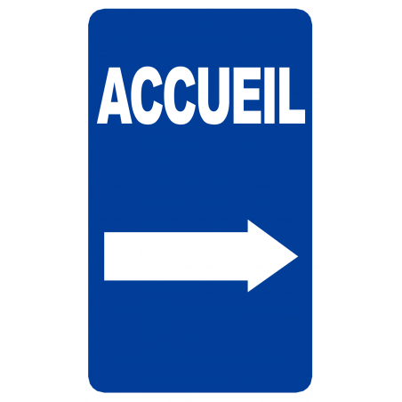 Accueil fléchage vers la droite (20x12cm) - Autocollant(sticker)