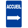 Accueil fléchage vers la droite (20x12cm) - Autocollant(sticker)